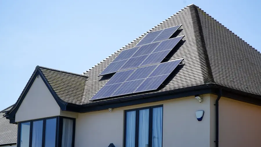 Residential solar panels on rooftop in Central Virginia